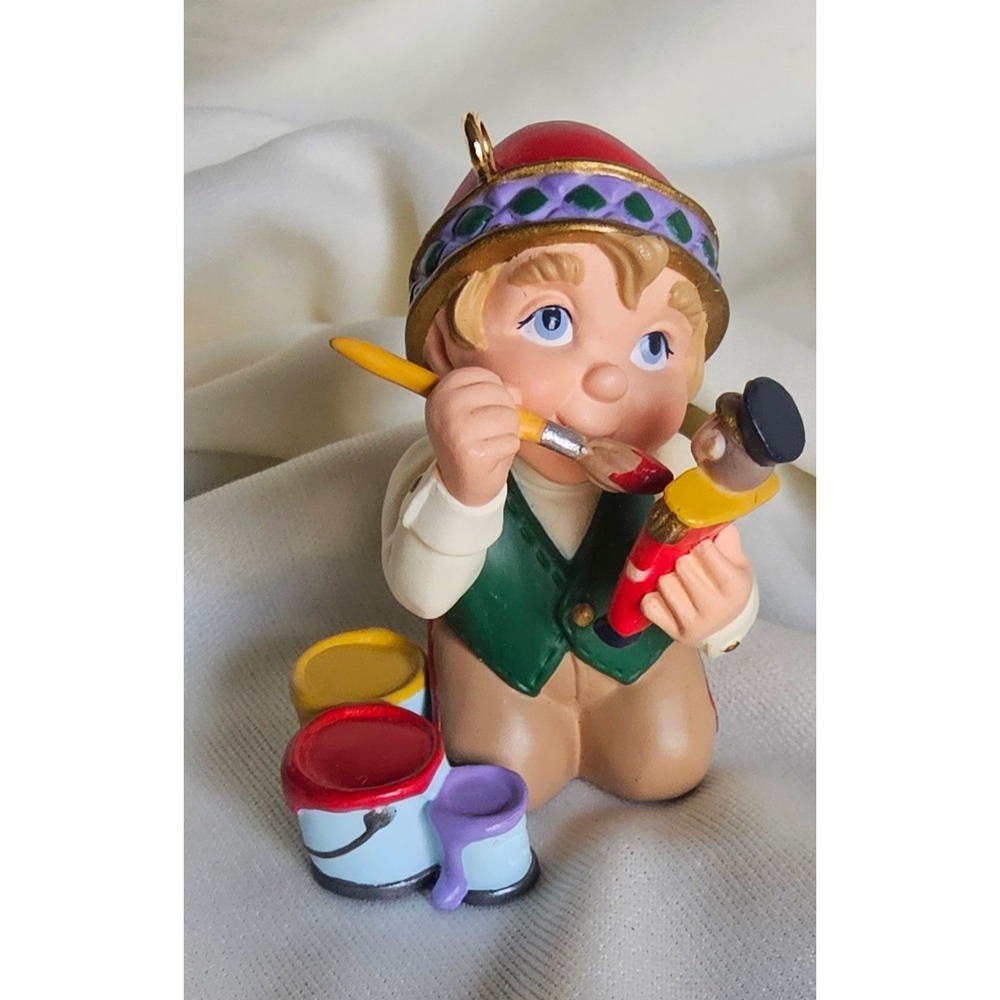 VTG 1999 Hallmark Keepsake Ornament KOCC Elf Painting Nutcracker Christmas Decor